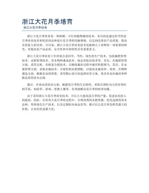 浙江大花月季培育