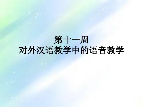 对外汉语教学中的语音教学