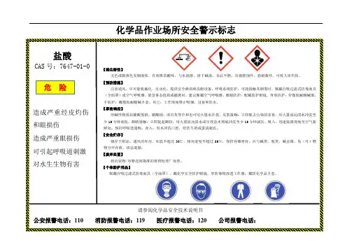样版：盐酸安全警示标志