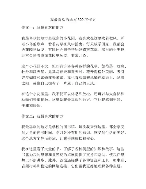 我最喜欢的地方300字作文