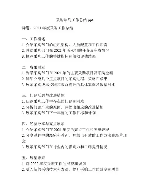 采购年终工作总结ppt