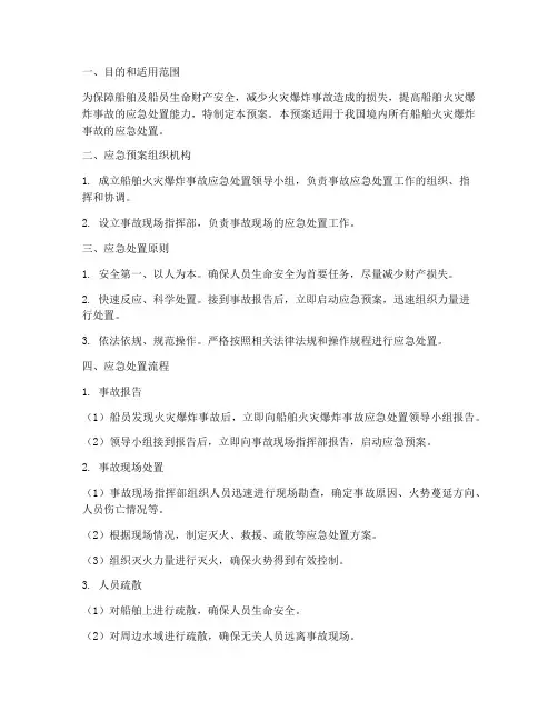 船舶火灾爆炸应急预案