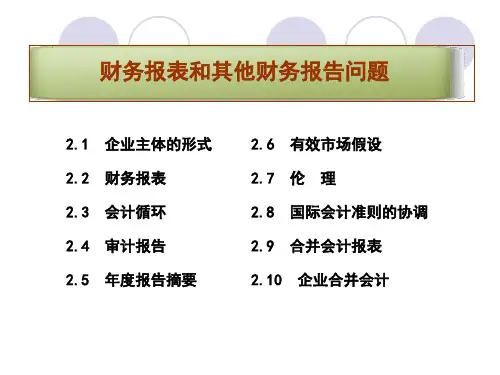 财务报表分析财务报表和其他财务报告问题