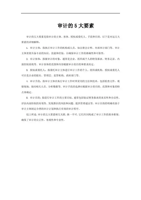 审计的5大要素