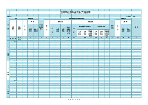 单位财政拨款收支情况表ecel模板