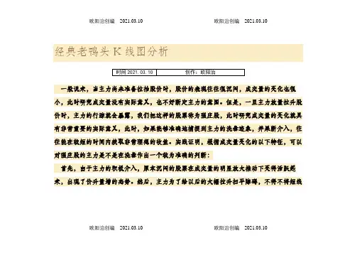 经典老鸭头K线图分析之欧阳治创编