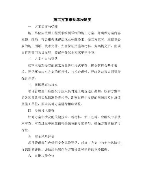 施工方案审批流程制度