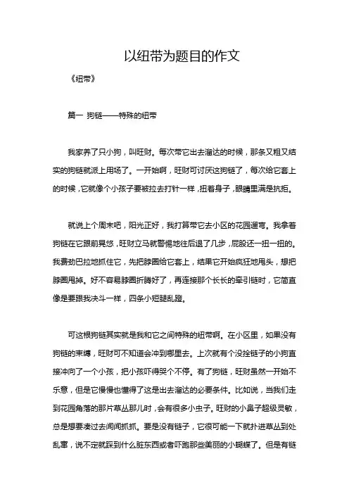 以纽带为题目的作文