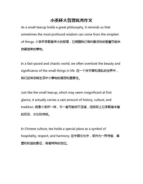 小茶杯大哲理优秀作文
