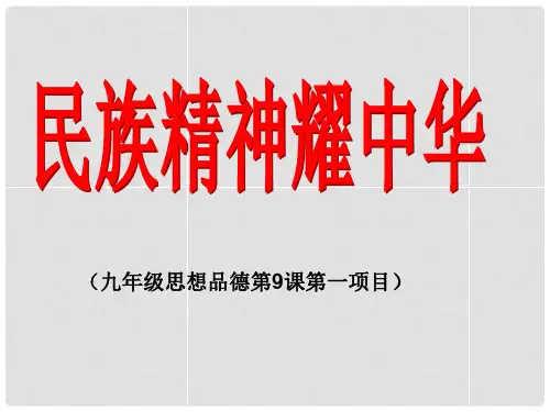 九年级政治全册 第九课第1框民族精神耀中华课件课件 鲁教版