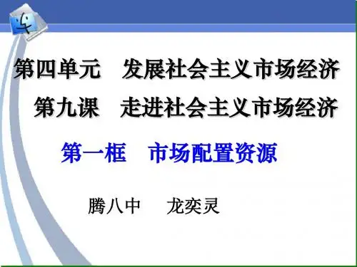 第九课 第一框  市场配置资源