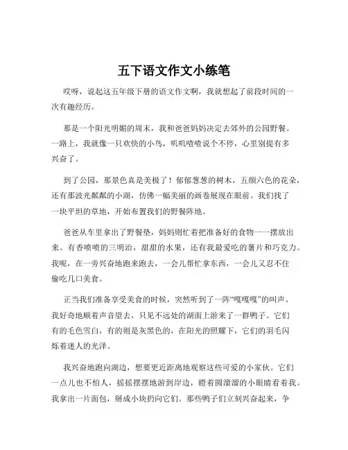 五下语文作文小练笔