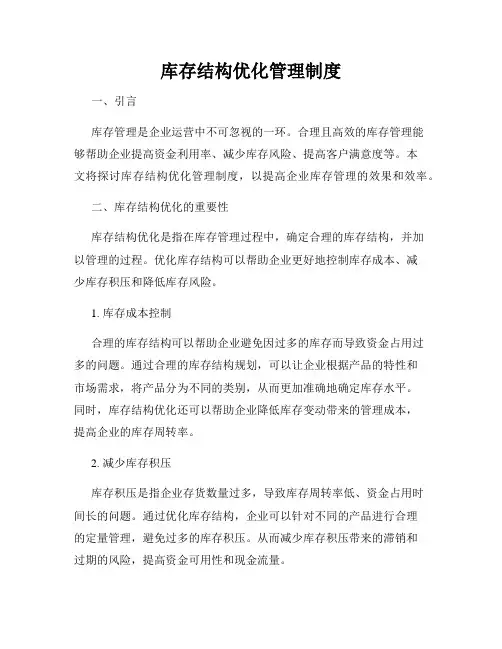 库存结构优化管理制度