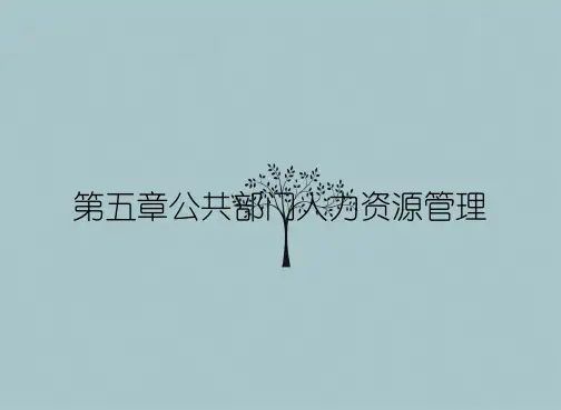 第五章公共部门人力资源管理