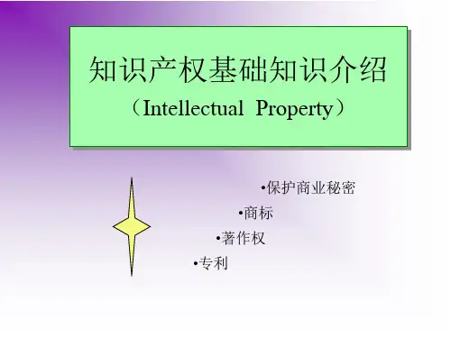 知识产权基础知识培训教材PPT精选文档