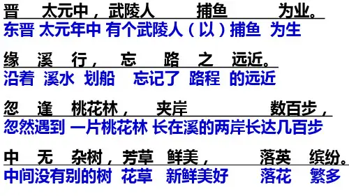 桃花源记纯翻译(字字对译版)