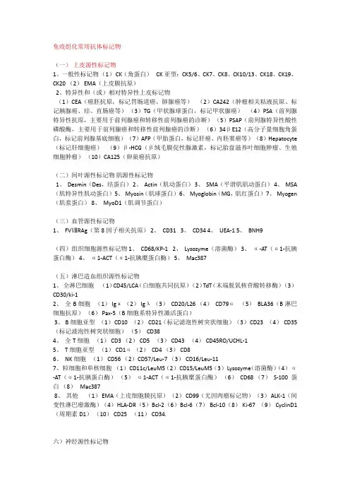 免疫组化常用抗体标记物