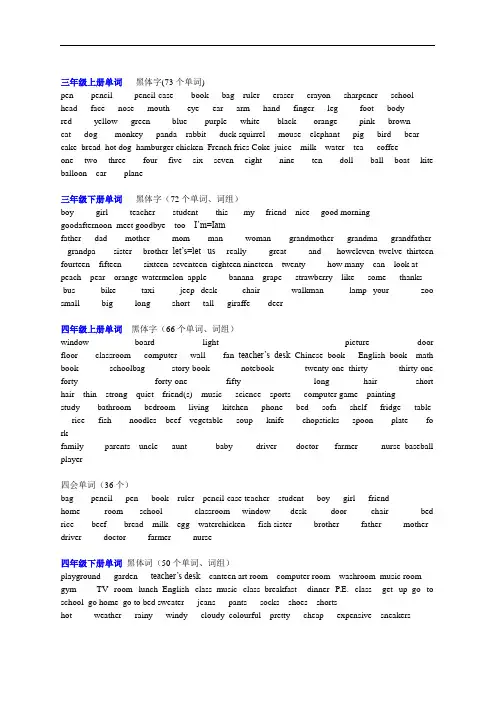 【人教版】小学六年级英语总复习资料(Word版,8页)