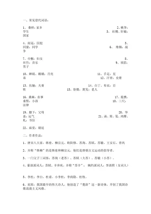 常用的借代词