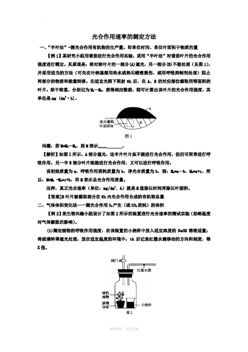 光合作用速率的测定方法