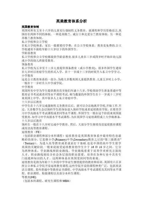 英美教育体系差异