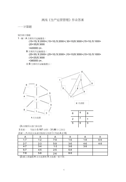 浙大12秋《生产运营管理》离线答案资料