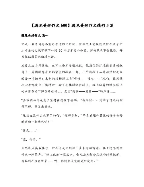 【遇见美好作文600】遇见美好作文精彩3篇