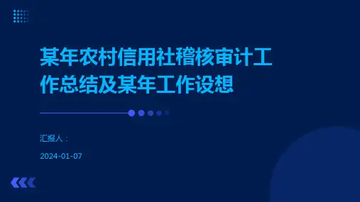 某年农村信用社稽核审计工作总结及某年工作设想