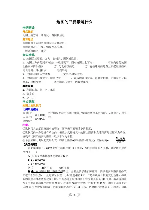 地图的三要素是什么(知识讲解)-word