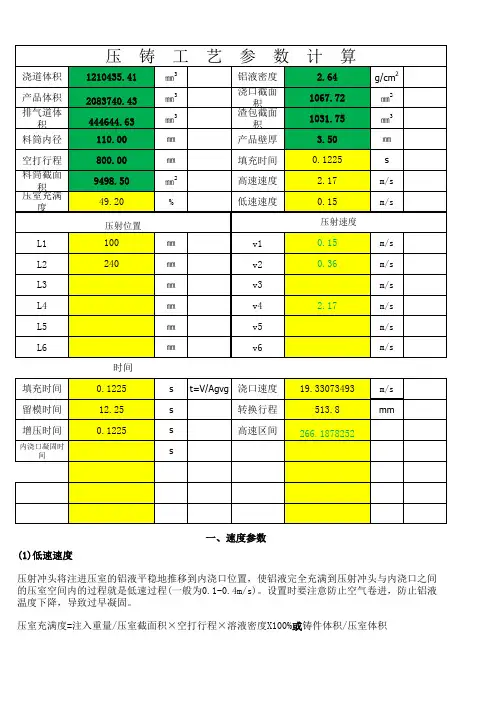 压铸工艺参数分析(一)