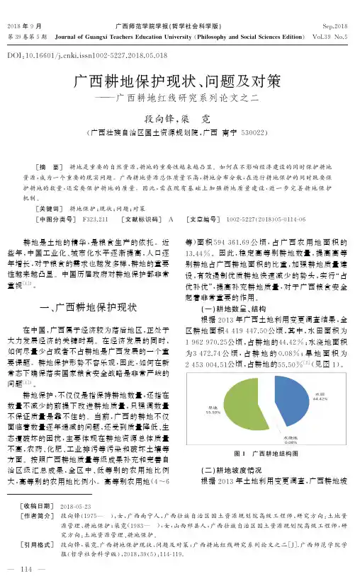 广西耕地保护现状、问题及对策——广西耕地红线研究系列论文之二