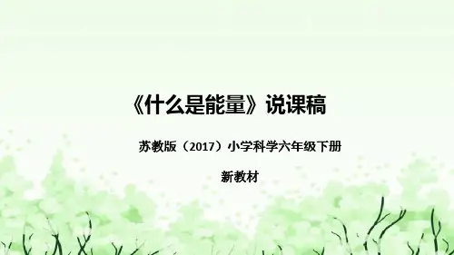 苏教版(2017)小学科学六年下册《什么是能量》说课(附反思、板书)课件
