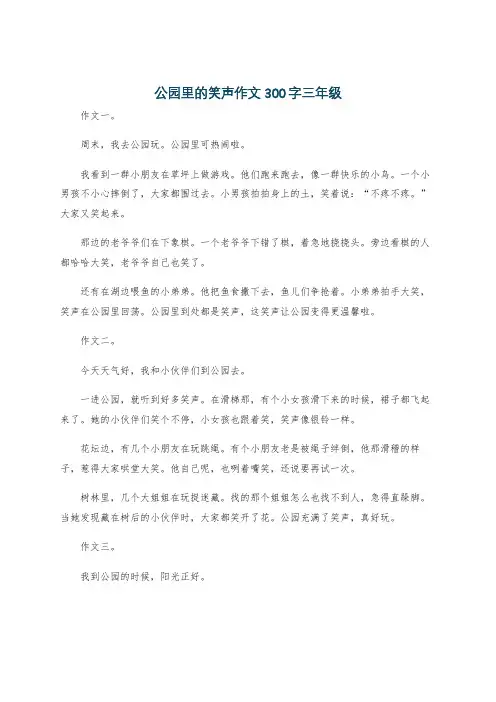 公园里的笑声作文300字三年级