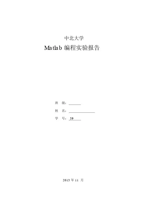 Matlab编程实验报告.doc