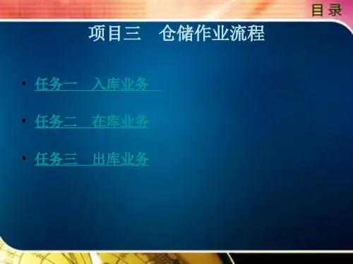 仓储与配送管理实务项目三