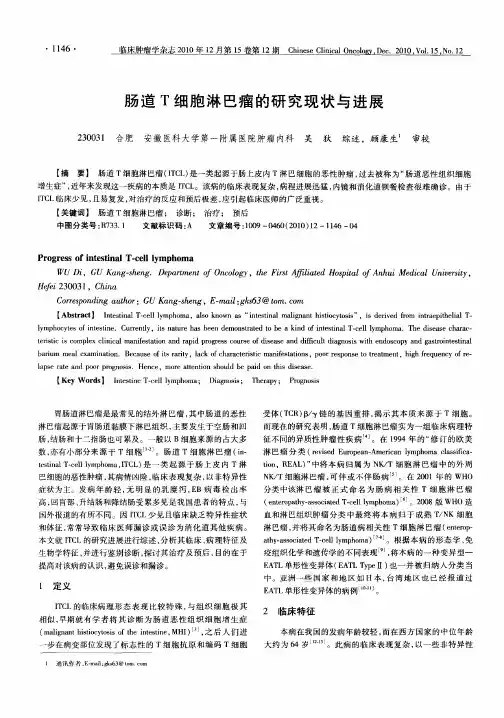 肠道T细胞淋巴瘤的研究现状与进展