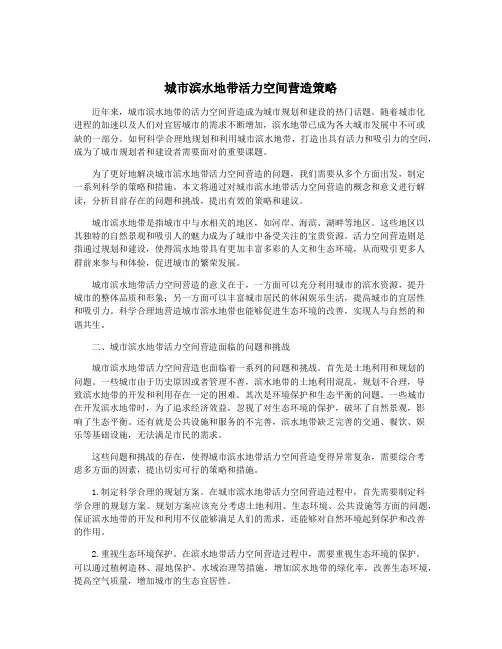 城市滨水地带活力空间营造策略