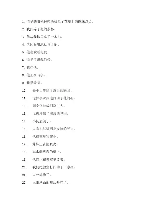 主谓宾练习