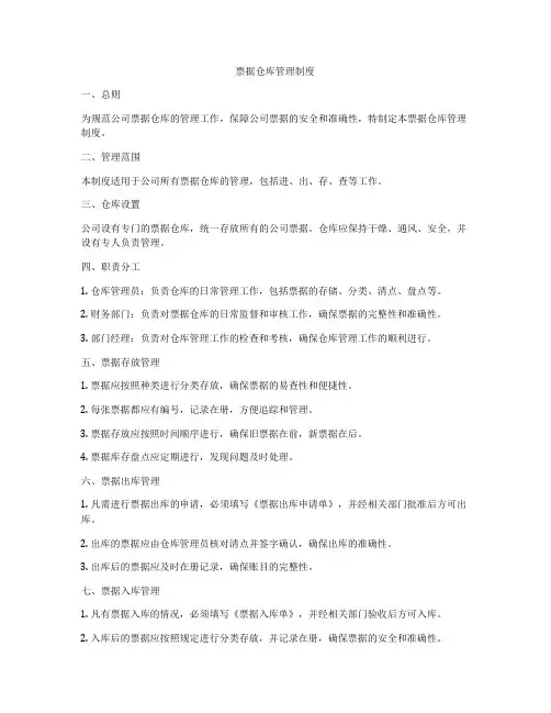票据仓库管理制度