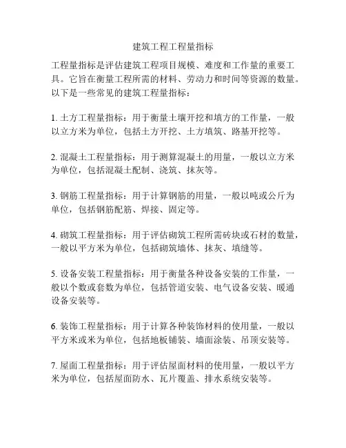 建筑工程工程量指标