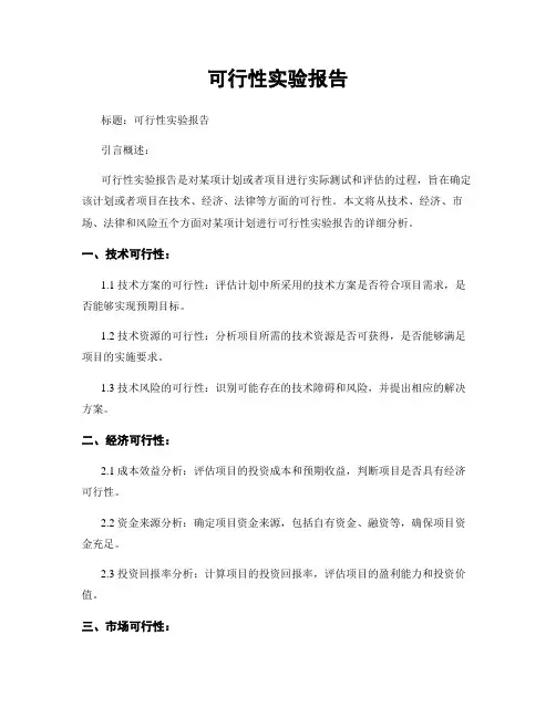 可行性实验报告
