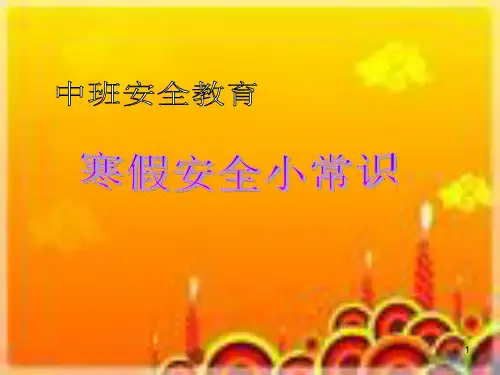 幼儿园假期安全教育(课堂PPT)
