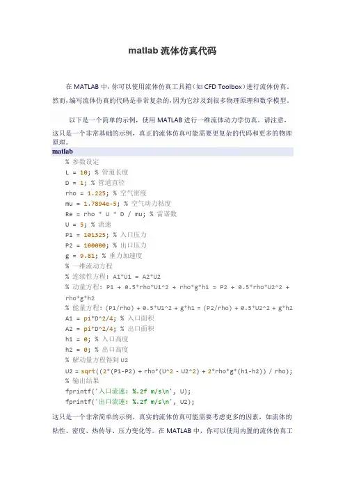 matlab流体仿真代码