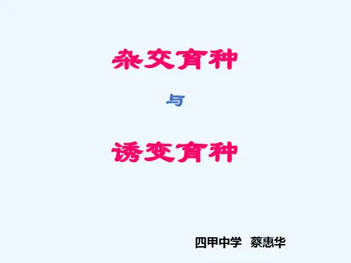 新人教版高一生物下学期杂交育种与诱变育种
