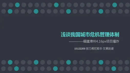 浅谈我国城市危机管理体制讲解