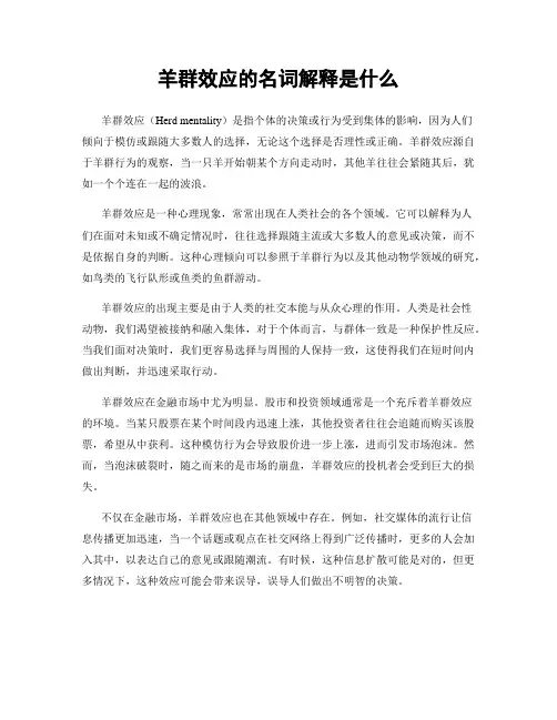 羊群效应的名词解释是什么