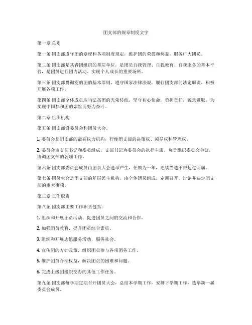 团支部的规章制度文字