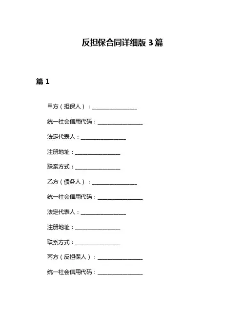 反担保合同详细版3篇