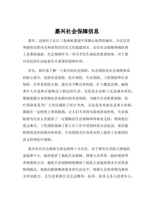 嘉兴社会保障信息