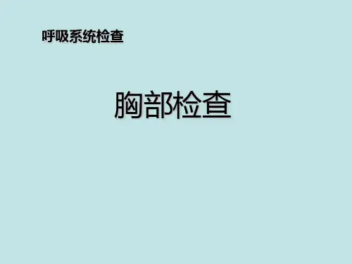 胸部检查ppt课件教学教程